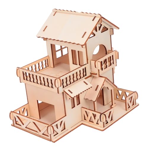 WEKAMOS Kleintierhaus aus Holz für Zwerghamster mit Etagen und Versteck Natürlicher Hamster Unterschlupf für Kleine Haustiere Fördert Gesundheit und Stressabbau von WEKAMOS