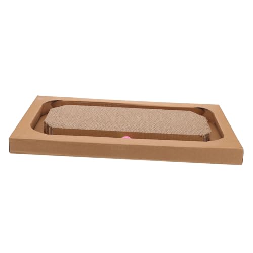 WEKAMOS Kratzbrett Katze Interaktives Katzen mit Klingelball Katzenspielzeug zum Krallen Schleifen und Kratzschutz Indoor Kratzmatte für Katzen und Möbel Schutz von WEKAMOS