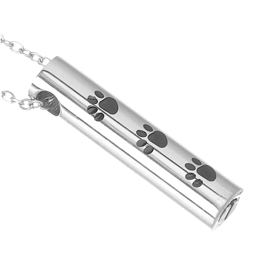 WEKAMOS Kremations-halskettenschmuck Urnen Ornamente Haustier Charme Hund Halskette Denkmal Halskette Für Aschenhund Katzenurne Aschehalter Figuren Reiz Hund Urne Duft Stahl Silver von WEKAMOS