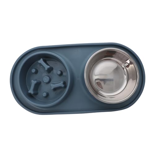 WEKAMOS Langsamer Schling Napf für Haustiere Doppelnapf aus Edelstahl Anti Schling Design für Kleine Hunde und Katzen rutschfest und Spülmaschinenfest Fördert Gesunde Verdauung und von WEKAMOS