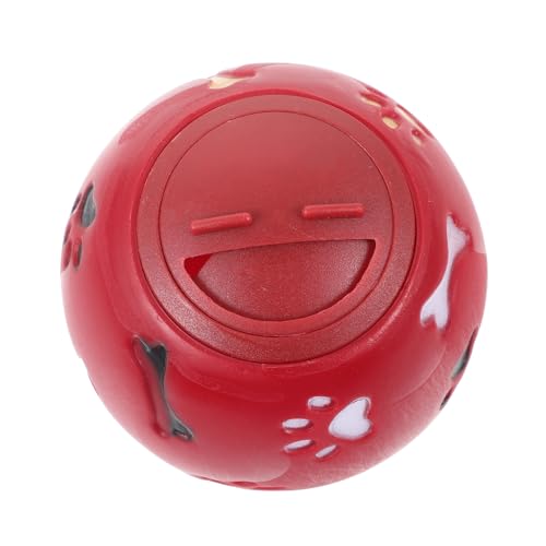 WEKAMOS Leckspielzeug für Hunde Kleine Rote Futterball Geruchlose Ungiftige Trainingshilfe zur Intelligenzentwicklung Langlebig Leicht zu Reinigen mit Auslaufsicherer Snackfunktion von WEKAMOS