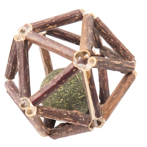 WEKAMOS Molar Katzenminze Ball Kauspielzeug zur Zahnreinigung Langlebig Braun für Katzenstressabbau und Spielerische Zahnpflege Geeignet als für Katzenliebhaber von WEKAMOS