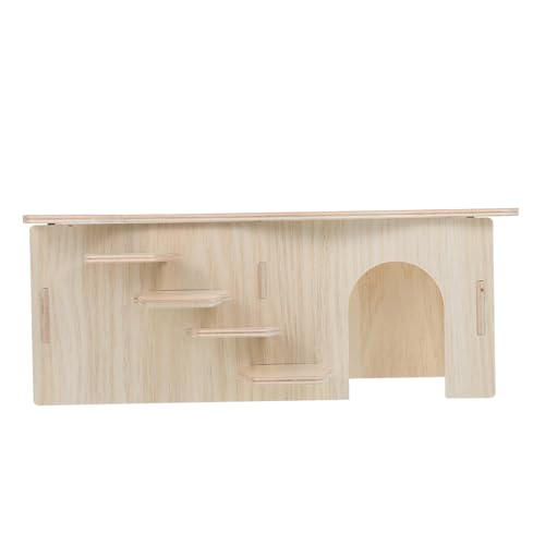 WEKAMOS Multifunktionales Hamsterhaus mit Leiter Kleintierversteck aus Holz für Kleine Haustiere Gemütliches Nest für Zwerghamster Warm und Sicher für Private Rückzugsmöglichkeit von WEKAMOS