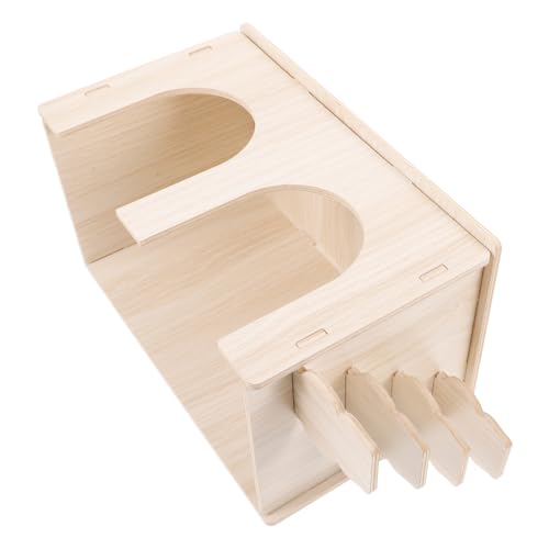 WEKAMOS Nagerhaus aus Massivem Holz mit Doppeltür und Plattform Robustes Kleintierversteck für Hamster Meerschweinchen Ratten und Mäuse Langlebiges Rückzugsort für Sicheren Schlaf und von WEKAMOS