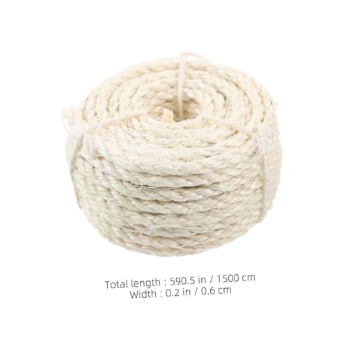 WEKAMOS Natürliche Sisal Seil Robustes Schneidbares Juteseil für Katzenkratzbaum Reparatur und DIY Multifunktional Austauschbares Kratzseil für Katzenkratzsäule und Kratzmatte von WEKAMOS