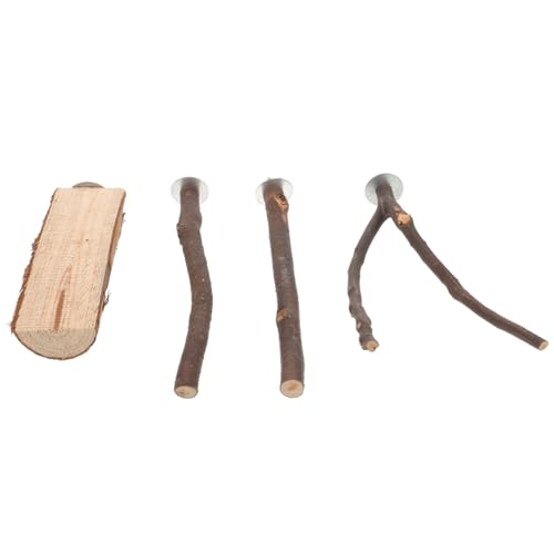 WEKAMOS Natürliche Vogel Sitzstange aus Robustem Holz mit Plattform und AST Langlebig und Sicher für Papageien Kauspielzeug und Spielplatz für Käfigvögel von WEKAMOS