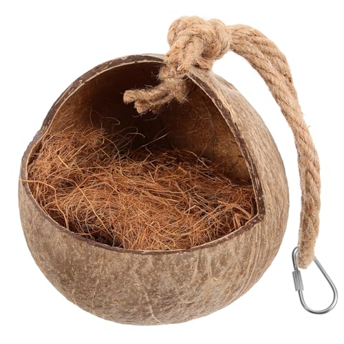 WEKAMOS Natürliches Kokosnussschalen Vogelhaus Hängende Vogelschaukel und Schlafnest für Sittiche Papageien Kanarienvögel Kleintiere Robust und Komfortabel als Versteck WEKAMOS Natürliches Kokosnussschalen Vogelhaus Hängende Vogelschaukel und Schlafnest für Sittiche Papageien Kanarienvögel Kleintiere Robust und Komfortabel als Versteck von WEKAMOS