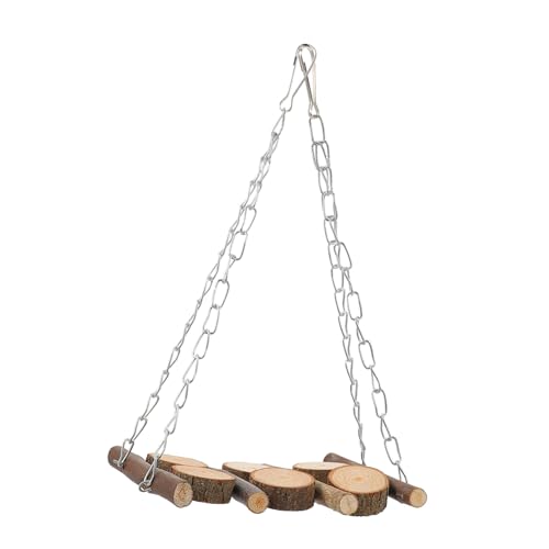 WEKAMOS Papagei Holz Schaukel Vogelspielzeug Hängend Kletterspielzeug für Mittelgroße und Große Vögel Balance Trainingsspielzeug Leicht und Langlebig Geeignet für Wellensittiche Papageien von WEKAMOS