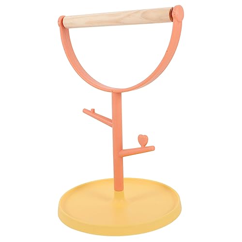 WEKAMOS Papageien-bodenständer Ausbildung Papageienständer Für Den Innenbereich Trainingssitz Für Sittiche Stand Barsch Vogelsittiche Haustier Desktop Bird Barch Orange Hölzern von WEKAMOS