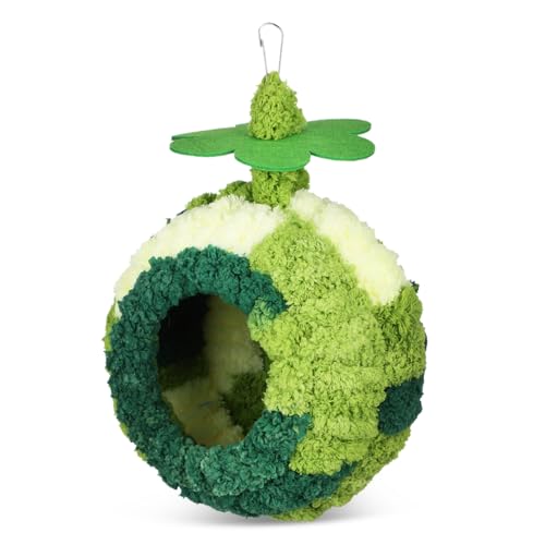 WEKAMOS Papageiennest Vogelhaus Vogelbett Für Sittiche Vogelstreu Zubehör Für Sittichkäfige Warmes Vogelbett Für Den Winter Vogelkäfig Wärmer Warmes Nest Für Vogelkäfig Green Außenvlies von WEKAMOS