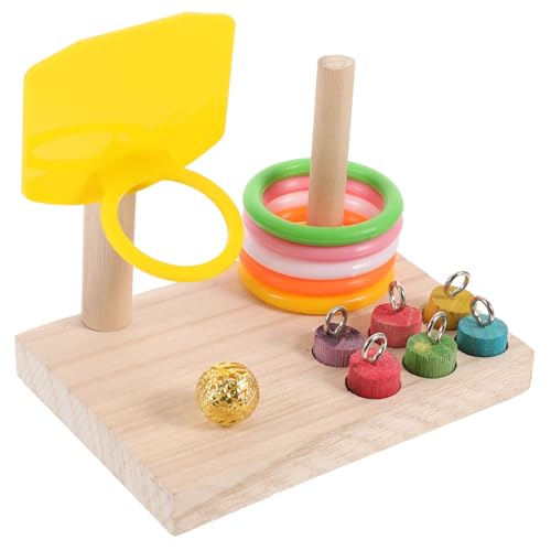 WEKAMOS Papageienspielzeug Holz Kauspielzeug Intelligenzspielzeug Vogel Käfig Zubehör Interaktives Beschäftigungsspielzeug für Wellensittiche Nymphensittiche und Kleine Zufällige Farbe von WEKAMOS
