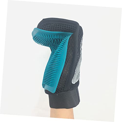 WEKAMOS Pet Grooming Handschuh mit Massagefunktion Doppelseitige Katzen und Hundebürste zur Fellpflege und Haarentfernung Sanfte und Hautpflege für Langes und Kurzes Fell Waschbar Grün von WEKAMOS