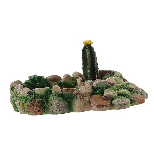 WEKAMOS Reptilien Futter und Wasserschale aus Resin im Kaktus Design Futterschale für Schildkröten Eidechsen und Reptilien für Terrarien und Aquarien rutschfest und Leicht zu Reinigen von WEKAMOS