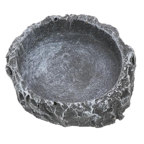 WEKAMOS Reptilien Futternapf aus Langlebigem Resin Steinähnliches Design Kleine Futter Wasserschale für Schildkröten und Landschildkröten Geeignet für Terrarien und Kleine Reptilien von WEKAMOS