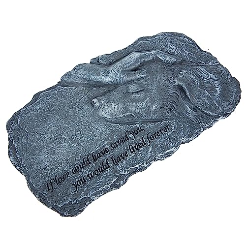 WEKAMOS Resin Gedenkstein für Haustier wasserdichte Statue für Hund Langlebige Gartendekoration Personalisierbar mit Foto Stabile Tiergrabsteine für Außenbereich von WEKAMOS