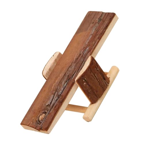 WEKAMOS Schaukelspielzeug Für Haustiere Spielzeugratte Realistisch Rattenspielzeug Für Den Käfig Klein Backenzahnspielzeug Für Haustiere Hamsterkäfig Wippe Aus Holz Hölzern von WEKAMOS