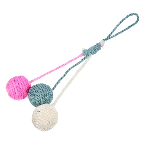 WEKAMOS Sisal Katzenspielzeug Bälle Farbige Hängende Sisalball für Indoor Katzen Interaktives zur Beschäftigung und Krallenpflege Langlebig und Fördert Bewegung und Bindung von WEKAMOS