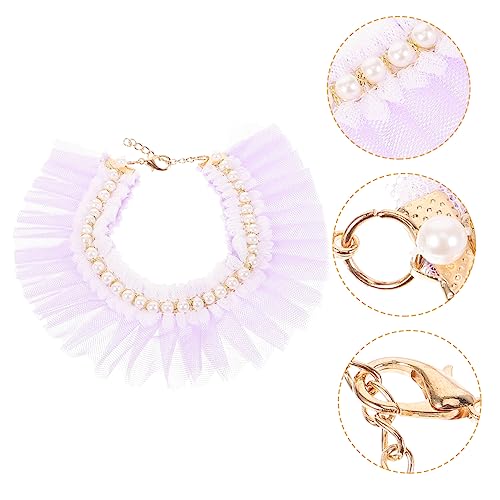 WEKAMOS Verstellbares Haustierhalsband Süßes Kätzchen Accessoire Zartlila Verlängerung Für Stilvolle Auftritte Bei Festen von WEKAMOS