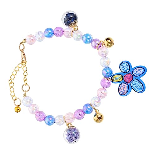 WEKAMOS Verstellbares Perlenhalsband für Haustiere Süßes Katzen und Welpenhalsband für Tägliches Tragen und Besondere Anlässe Hochwertiges Design Blau mit Blumenmotiven WEKAMOS Verstellbares Perlenhalsband für Haustiere Süßes Katzen und Welpenhalsband für Tägliches Tragen und Besondere Anlässe Hochwertiges Design Blau mit Blumenmotiven von WEKAMOS