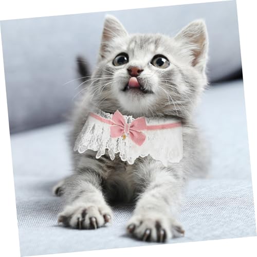 WEKAMOS Verstellbares Spitzenhalsband mit Schleife für Katzen und Welpen Leichtes Dekoratives Haustierhalsband in Rosa für Festliche Anlässe und Alltag WEKAMOS Verstellbares Spitzenhalsband mit Schleife für Katzen und Welpen Leichtes Dekoratives Haustierhalsband in Rosa für Festliche Anlässe und Alltag von WEKAMOS
