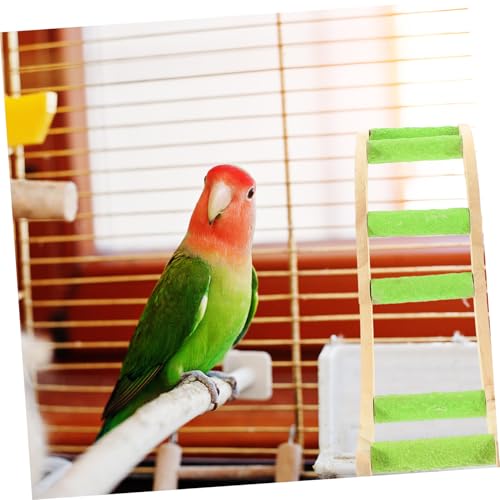 WEKAMOS Vogelleiter aus Naturholz Stabiles Kletterspielzeug für Papageien und Wellensittiche Bunte Hölzerne Kletterleiter für Vogelkäfig Geeignet für Kleine Vögel und Hamster von WEKAMOS