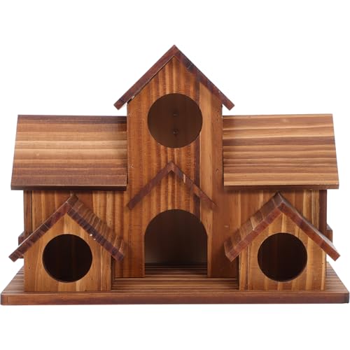 WEKAMOS Vogelnest-Ornamente Aus Holz Vogel Stehen Vogelhäuschen Für Wildvögel Sparrow Bird House Intelligenter Vogelhäuschen Vogelhaus Aus Holz Vogelhütte Für Käfig Sittich Nest Hölzern von WEKAMOS