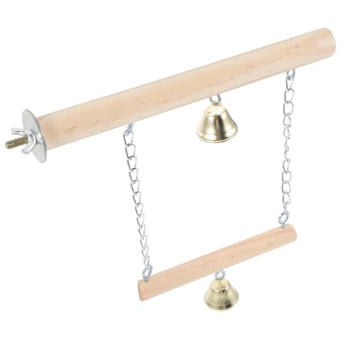 WEKAMOS Vogelspielzeug Papagei Schaukel aus Natürlichem Holz mit Glocke Robuste Sitzstange für Käfig Langlebiges Kauspielzeug zur Beschäftigung und Training Kleiner Sittiche und WEKAMOS Vogelspielzeug Papagei Schaukel aus Natürlichem Holz mit Glocke Robuste Sitzstange für Käfig Langlebiges Kauspielzeug zur Beschäftigung und Training Kleiner Sittiche und von WEKAMOS