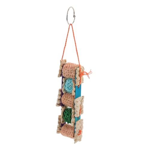WEKAMOS Vogelspielzeug aus Naturholz mit Kiefernzapfen Robustes Papageienspielzeug zum Kauen und Beschäftigen Hängendes Foraging für Käfigvögel Vielseitig Einsetzbar als Sitzstange und von WEKAMOS