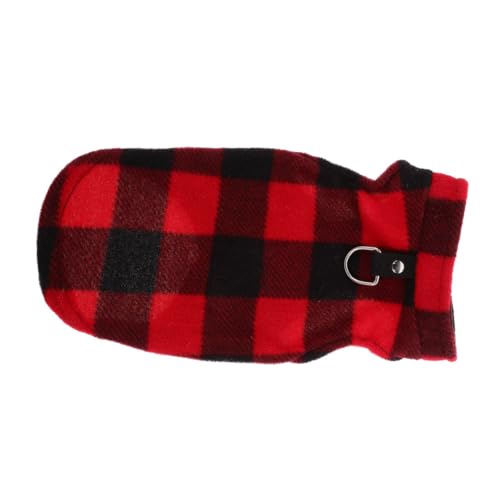 WEKAMOS Warme Hundejacke mit D-Ring Leinenhalterung Fleeceweste für Kleine Hunde und Welpen Weicher Ärmelloser Wintermantel in Rot-schwarz Kariert Gemütlicher Haustier Hoodie für Kalte WEKAMOS Warme Hundejacke mit D-Ring Leinenhalterung Fleeceweste für Kleine Hunde und Welpen Weicher Ärmelloser Wintermantel in Rot-schwarz Kariert Gemütlicher Haustier Hoodie für Kalte von WEKAMOS