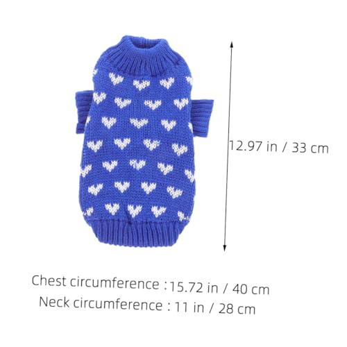 WEKAMOS Warmer Hundepullover aus Strapazierfähigem Gestrickt mit Herzmotiv XL Komfortabel und Formbeständig Geeignet für Kleine bis Mittelgroße Hunde als Valentinstagsgeschenk und von WEKAMOS