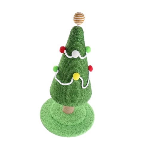 WEKAMOS Weihnachtlicher Katzenkratzbaum Hoch mit Natur Sisal Stabile Kratzsäule im Tannenbaum Design Kratzspielzeug für Katzen Kätzchen Festliche Katzenspielhilfe für Schutz von Möbeln von WEKAMOS