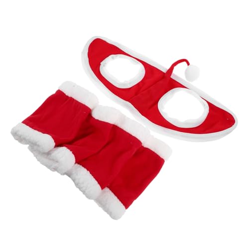 WEKAMOS Weihnachts Pferdekostüm Zubehör Weiche Pferde Mütze und Beinschützer für Festliche Paraden Komfortable Pferdebeinwickel Robuste Pferde Schutzkleidung von WEKAMOS