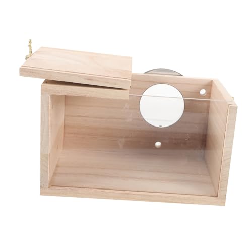 WEKAMOS Wetterfester Holz Nistkasten für Wellensittiche Transparente Vogelbrutbox Leichter Outdoor Vogelhaus Nistplatz für Kleine Papageien Einfach Aufhängbar für Garten Balkon Terrasse von WEKAMOS