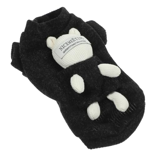 WEKAMOS Winter Hundepullover mit Bär-Motiv Gefütterte Haustier-Winterkleidung Eng Anliegend Warm und Bequem Geeignet für Kleine Hunde Modische Winterweste für Kalte Tage von WEKAMOS