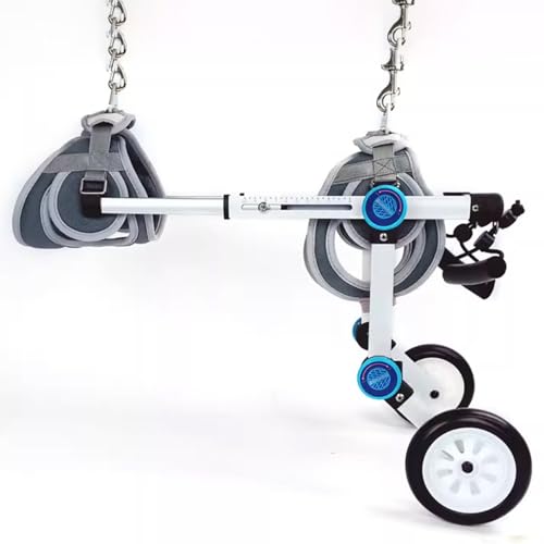 WEKONUMEX Verstellbarer Rollstuhl für Haustiere, Hunderehabilitationsrollstuhl, verstellbar, Aluminiumlegierung, Mehrfarbig, mehrere Größen(White,XXS) von WEKONUMEX