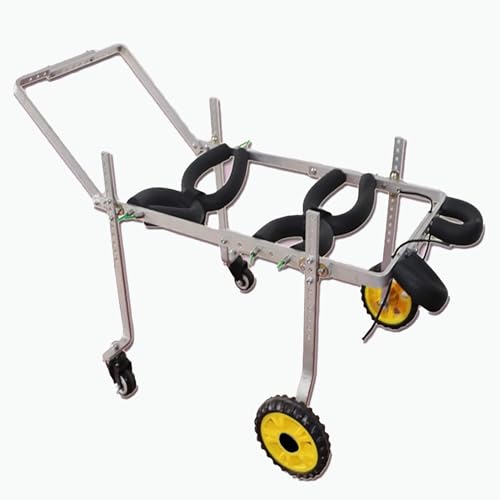 WEKONUMEX Verstellbarer Rollstuhl für Haustiere, Verstellbarer Mobilitätsrollstuhl for Hunde mit 4 Rädern aus Metall for gelähmte kleine Haustiere, mehrere Größen(L) von WEKONUMEX