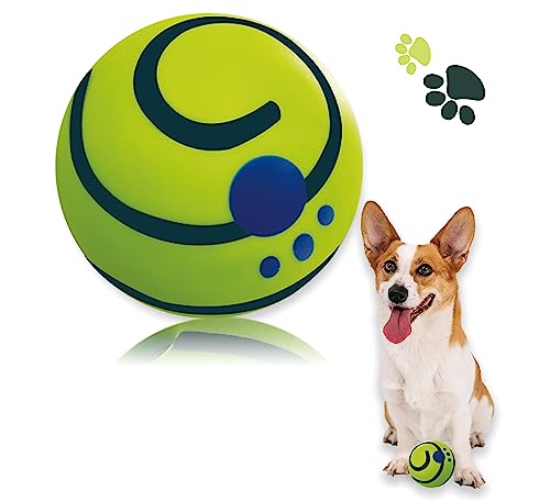 WELATOP Interaktives Hundespielzeug, Wackelball, quietschender Hundespielzeug, Ball, zum Trainieren der Zähne, sicheres Geschenk für kleine, mittelgroße und große Hunde (groß) von WELATOP