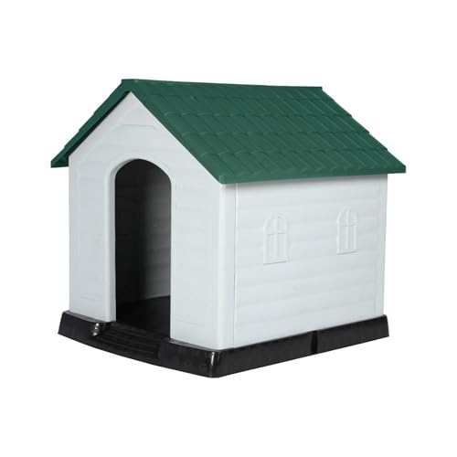 Well Home Hundehütte, weiß und schwarz, 107 x 97 x 111,7 cm, grünes Dach von WELL HOME MOBILIARIO & DECORACIÓN