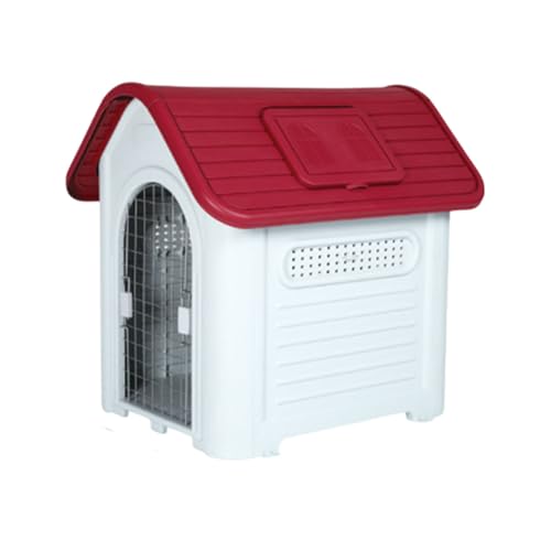 Well Home - Hundehütte für Haustiere, 96 x 78 x 92 cm, rotes Dach von WELL HOME MOBILIARIO & DECORACIÓN