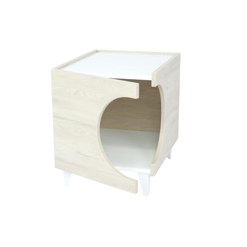 Well Home Nachttisch mit Loch für Haustiere, Weiß, 50 x 40 x 40 cm Well Home Nachttisch mit Loch für Haustiere, Weiß, 50 x 40 x 40 cm von WELL HOME MOBILIARIO & DECORACIÓN