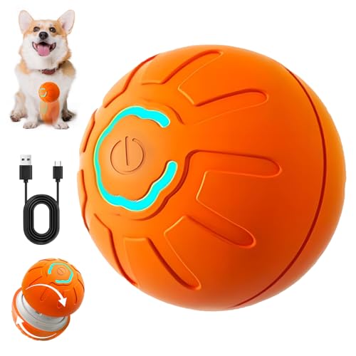 WELLXUNK Interaktives Hunde Ball Spielzeug, Hundespielzeug Unzerstörbar, Hundespielzeug Ball Elektrisch, für Katzen und Hunde von WELLXUNK