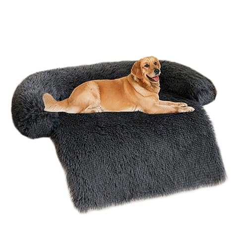WELLYELO Hunde-Couch-Bett, 114 cm, extra groß, beruhigendes Hundebett, Sofaschutz, Couch-Betten für große, extra Hunde, flauschige Plüsch-Hundematten für Möbelschutz mit waschbarem Bezug (45 x 37 x 6 WELLYELO Hunde-Couch-Bett, 114 cm, extra groß, beruhigendes Hundebett, Sofaschutz, Couch-Betten für große, extra Hunde, flauschige Plüsch-Hundematten für Möbelschutz mit waschbarem Bezug (45 x 37 x 6 von WELLYELO