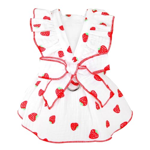 Hundekleid für kleine Hunde, Mädchen, Hündinnen, Katzenkleidung, Katzenkleid, niedlich, Baumwolle, extra klein, Sommerkleidung, Schleifen-Dekor, bedruckt, Erdbeere, Geburtstags-Outfit, kleine Welpen, Hundekleid für kleine Hunde, Mädchen, Hündinnen, Katzenkleidung, Katzenkleid, niedlich, Baumwolle, extra klein, Sommerkleidung, Schleifen-Dekor, bedruckt, Erdbeere, Geburtstags-Outfit, kleine Welpen, von WELTENT