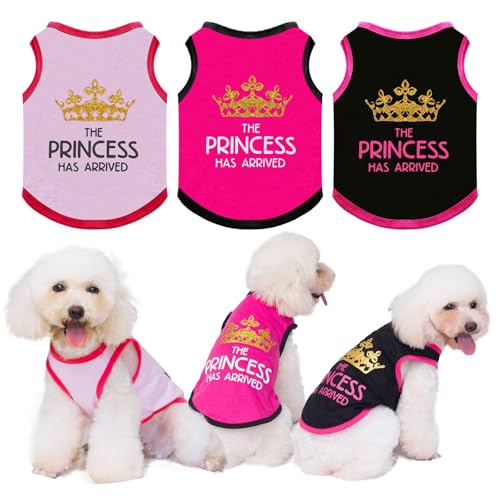 WELTNET Hunde-Shirts für kleine Hunde, Hunde-Outfits, Baumwollärmel, kleine Hundekleidung für Mädchen, Chihuahua, Französische Bulldogge, Dackel, Kleidung, Der bedruckte Prinz, Schwarz, Rosa und Rot, WELTNET Hunde-Shirts für kleine Hunde, Hunde-Outfits, Baumwollärmel, kleine Hundekleidung für Mädchen, Chihuahua, Französische Bulldogge, Dackel, Kleidung, Der bedruckte Prinz, Schwarz, Rosa und Rot, von WELTENT