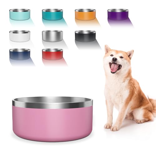 Hundenapf, Edelstahl-Futter- und Wassernapf mit Rutschfester, leiser Unterseite, leicht zu reinigen, spülmaschinenfest, 1,2 l, Rosa Hundenapf, Edelstahl-Futter- und Wassernapf mit Rutschfester, leiser Unterseite, leicht zu reinigen, spülmaschinenfest, 1,2 l, Rosa von WENBOKMIN