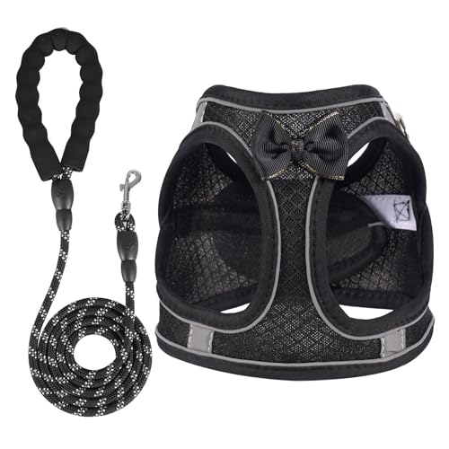 Hundegeschirr mit Leine, atmungsaktiv, für Welpen, Katzen, Hunde, kein Ziehen, verstellbar, reflektierend, mit weich gepolsterter Weste für extra kleine/kleine, mittelgroße und große Hunde und Katzen Hundegeschirr mit Leine, atmungsaktiv, für Welpen, Katzen, Hunde, kein Ziehen, verstellbar, reflektierend, mit weich gepolsterter Weste für extra kleine/kleine, mittelgroße und große Hunde und Katzen von WENDISI