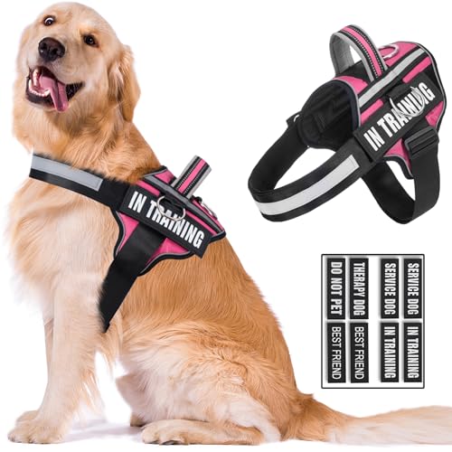 WENDISI Reflektierendes Hundegeschirr, 3-Ring-No Pull Design, Verstellbar für verschiedene Hundegroßen, Rosenrot, Medium WENDISI Reflektierendes Hundegeschirr, 3-Ring-No Pull Design, Verstellbar für verschiedene Hundegroßen, Rosenrot, Medium von WENDISI