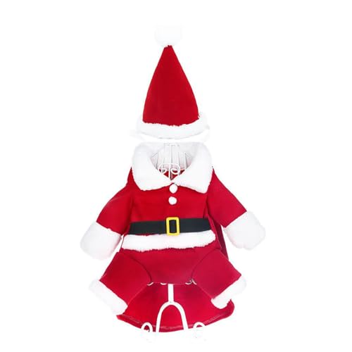 Lustiges Weihnachtsmann-Kostüm für Hunde, Haustier-Zubehör, Foto-Requisiten, geeignet für Katzen und Hunde, Weihnachts-Hundekostüme für kleine Hunde von WENGU