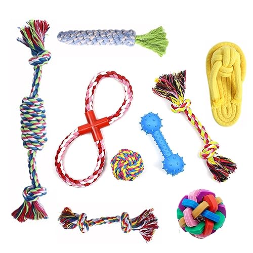 WENGU Kauspielzeug für Hunde, raues Seil, lustiger, langlebiger, unzerstörbarer Hund, fördert die Beziehung, hält gesund, interaktives Haustierspielzeug, 9 Stück von WENGU