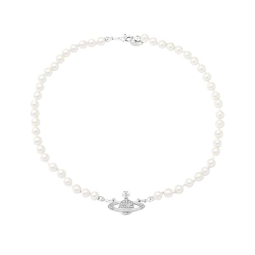 WENJION Perlenkette Für Damen, Elegante Perlen Kette Im Leicht Luxuriösen Stil, Sommerliche Schlüsselbeinkette Als Schmuck Für Hochzeit Party Outdoor, Modisches Accessoire Mit Perlen von WENJION